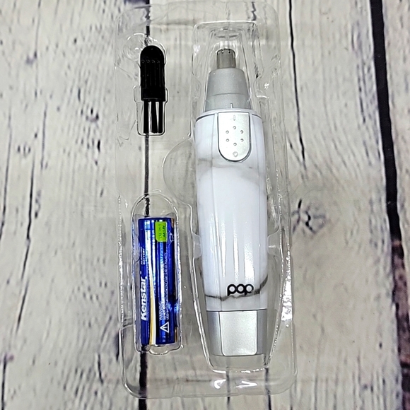 QVC Grooming Pop Sonic Nose Hair Trimmer White Marble Finish Nib